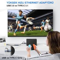 INCA IUTP-01T USB 3.0 TYPE-C 3.1 ETHERNET RJ45 1000MBPS ALUMINYUM KASA eth usb typ c - 3